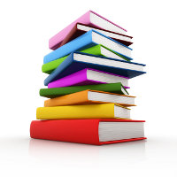 Stack of Brightly Coloured Books